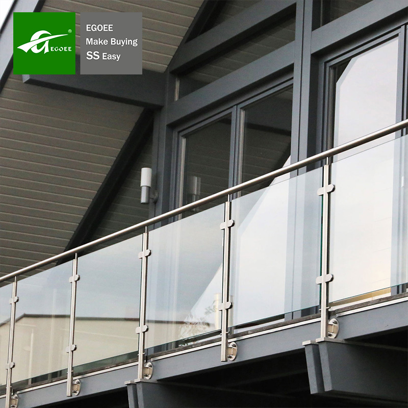 Barandilla de vidrio de acero inoxidable para balcón